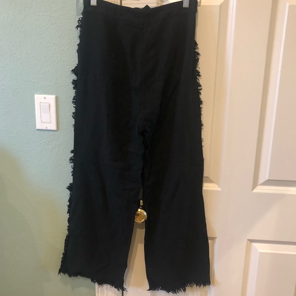Francesca’s Collections Black Fringe Wide Pants - Picture 2 of 5